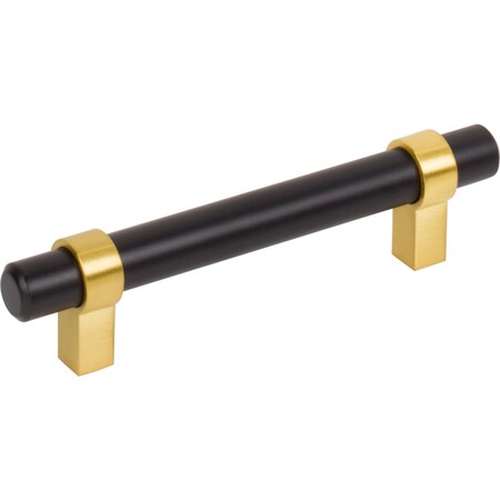 Jeffrey Alexander 96 Mm Center-To-Center Matte Black W/ Brushed Gold Key Grande Cabinet Bar Pull 596MBBG